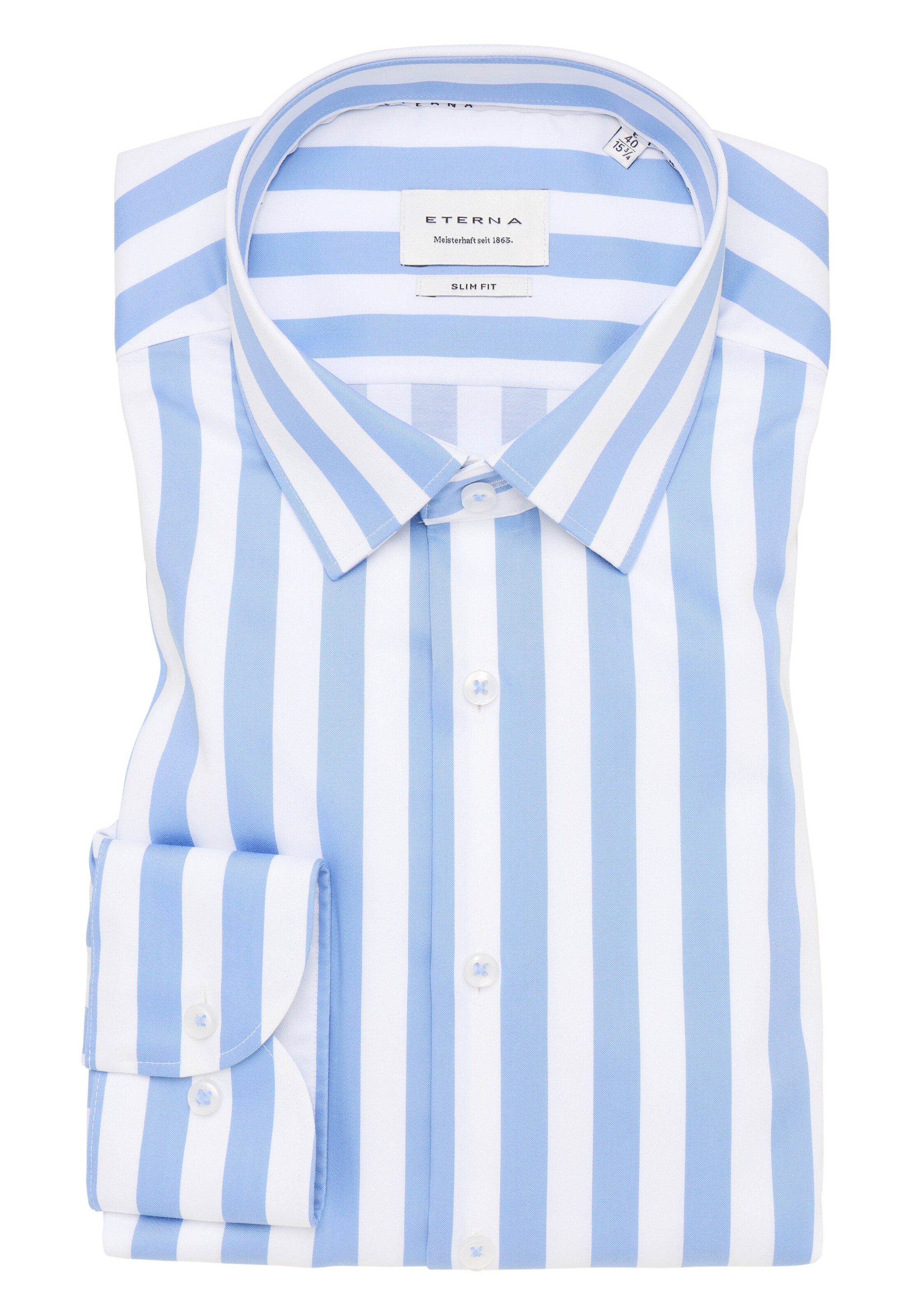 ETERNA Slim fit Button Up Shirt in Blue