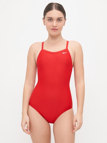 Nike Swim Korzet Športové jednodielne plavky - Červená: predná strana
