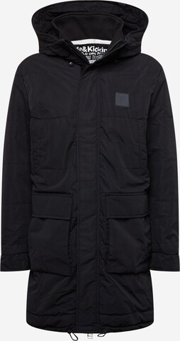 Alife and Kickin Winter Parka 'Blake' in Black: front