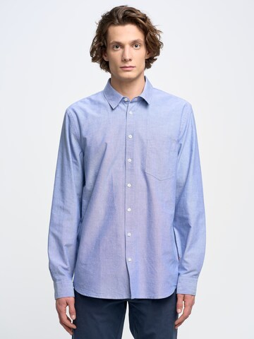 BIG STAR Regular fit Overhemd 'TRIXI' in Blauw: voorkant