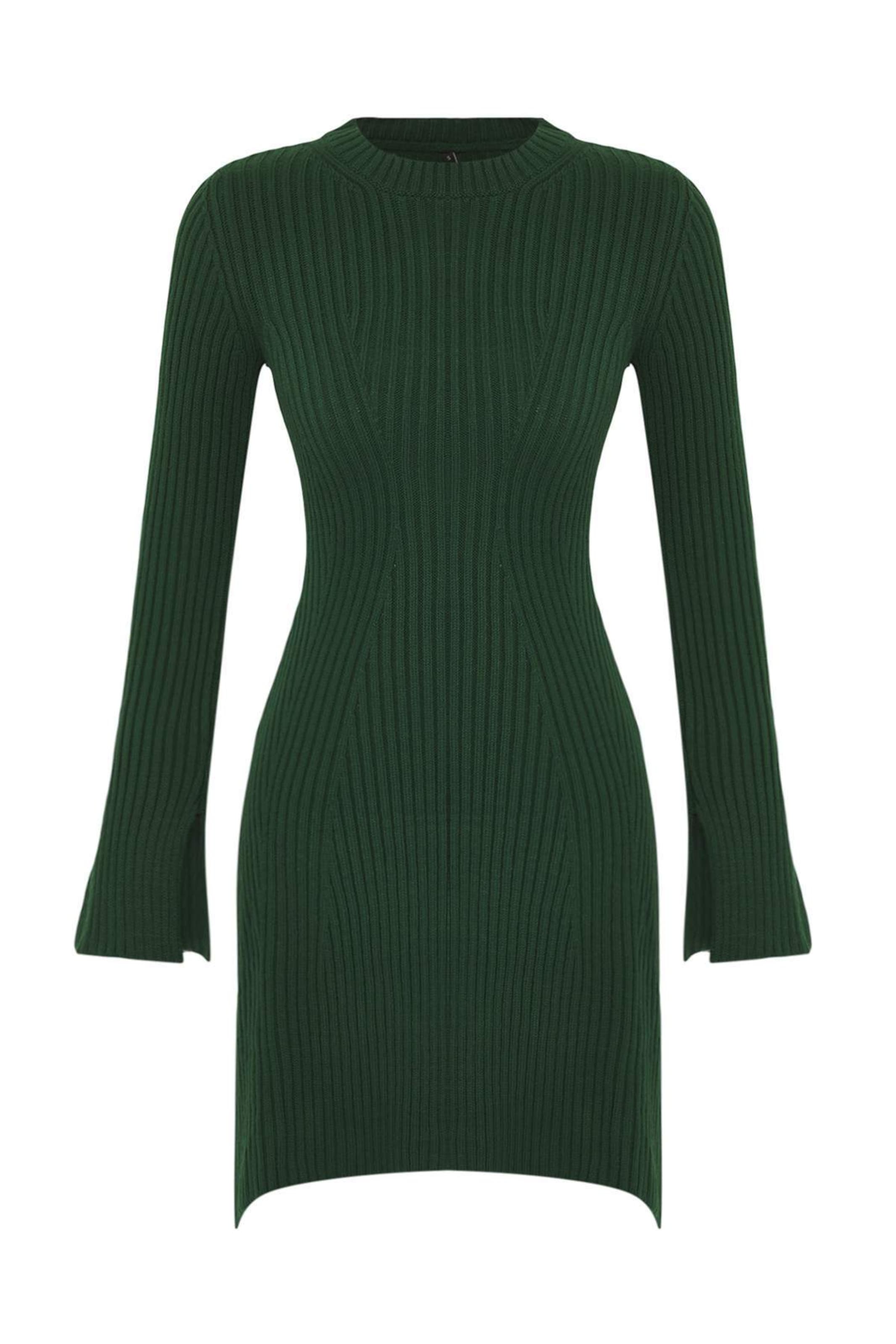 Trendyol - Vestido de punto en verde: frente
