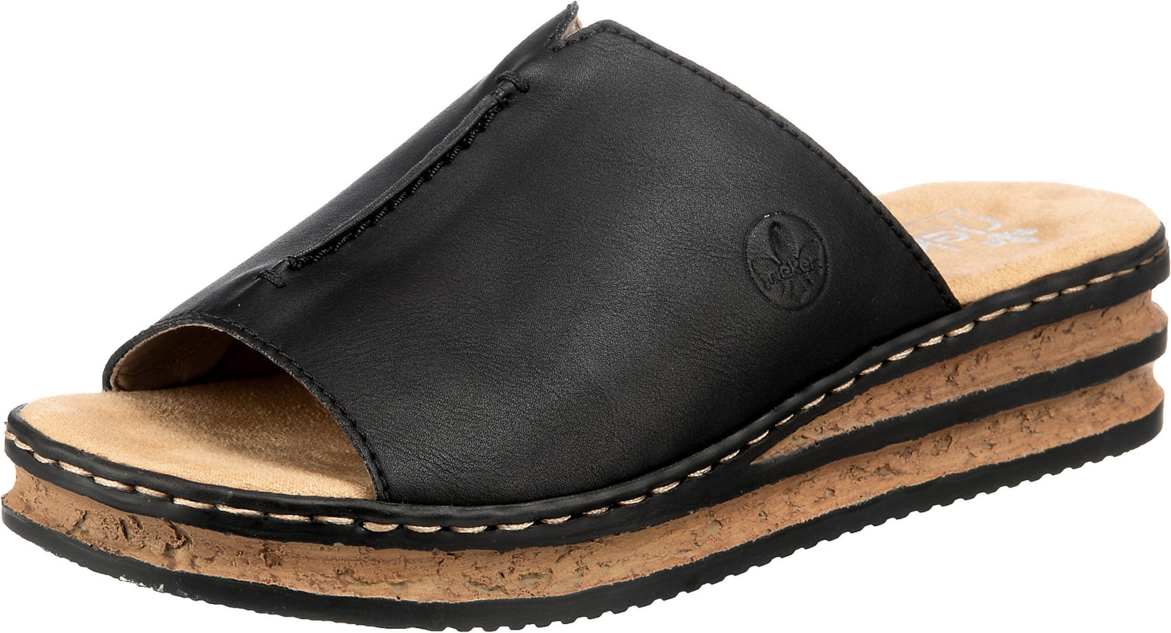 Mule Rieker en noir : devant