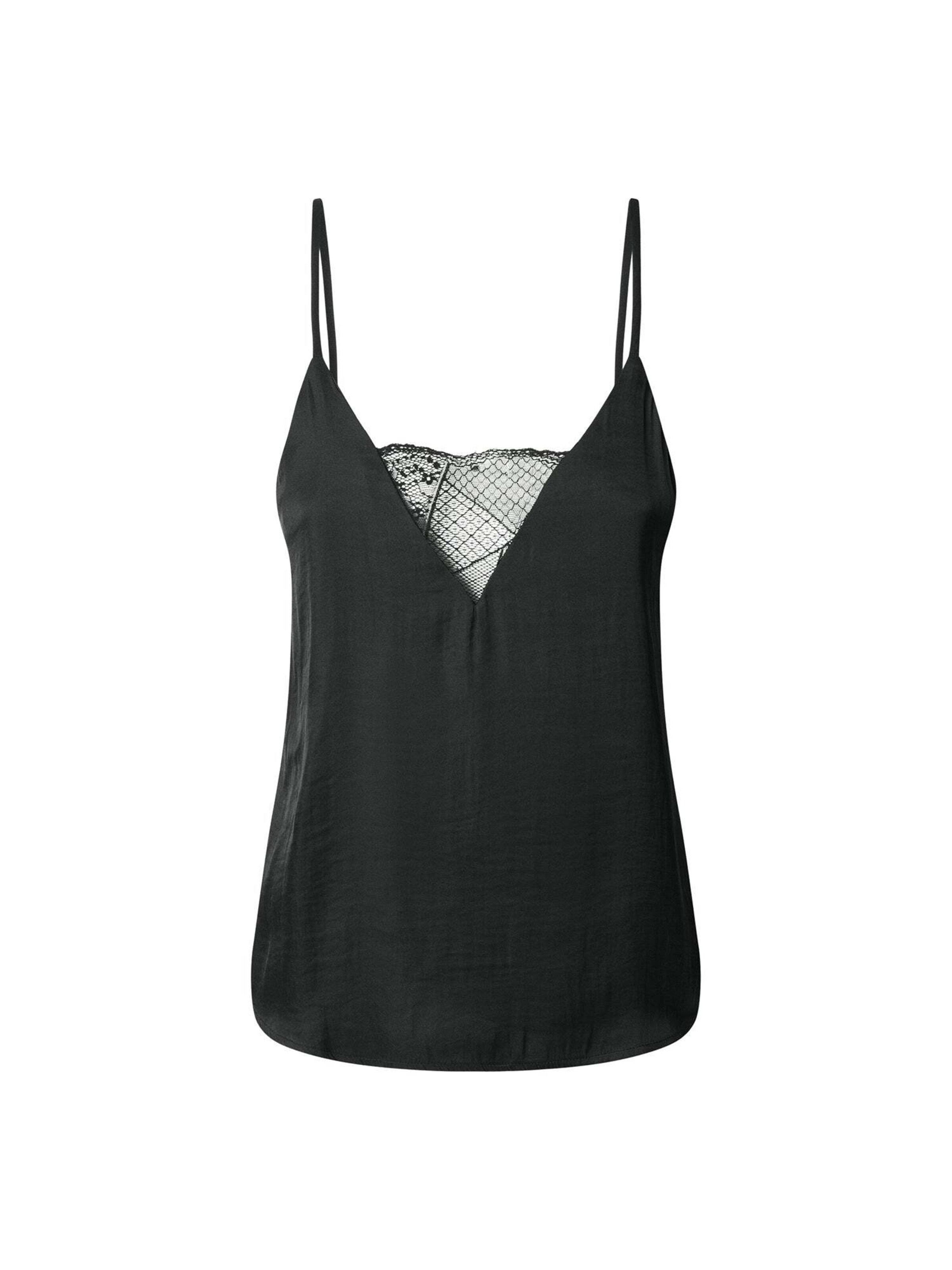 Pepe Jeans Top 'Adeline' in Zwart: voorkant