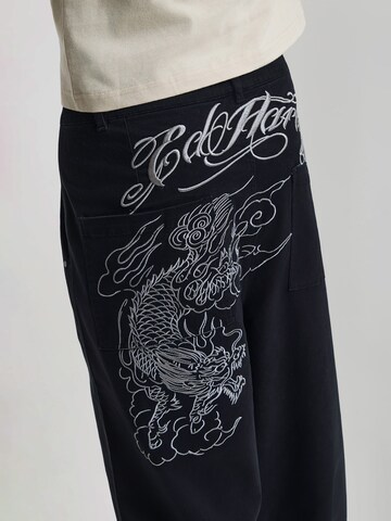 Regular Pantalon Ed Hardy en noir : derrière