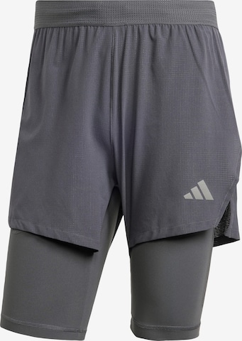 Pantaloni sportivi 'Heat.Rdy Hiit Elevated 2-In-1' di ADIDAS PERFORMANCE in grigio: frontale
