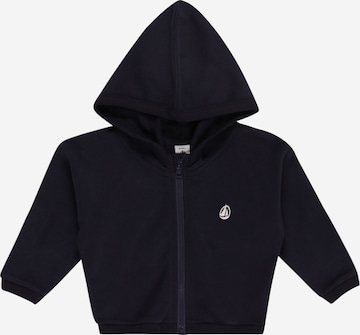 PETIT BATEAU Zip-Up Hoodie in Blue: front