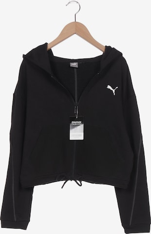 PUMA Sweatshirt & Zip-Up Hoodie in XS in Black: front