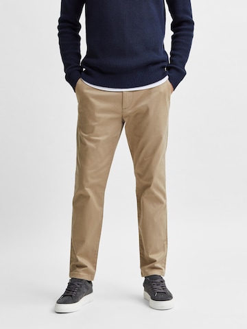 Regular Pantalon chino 'Buckley' SELECTED HOMME en beige : devant