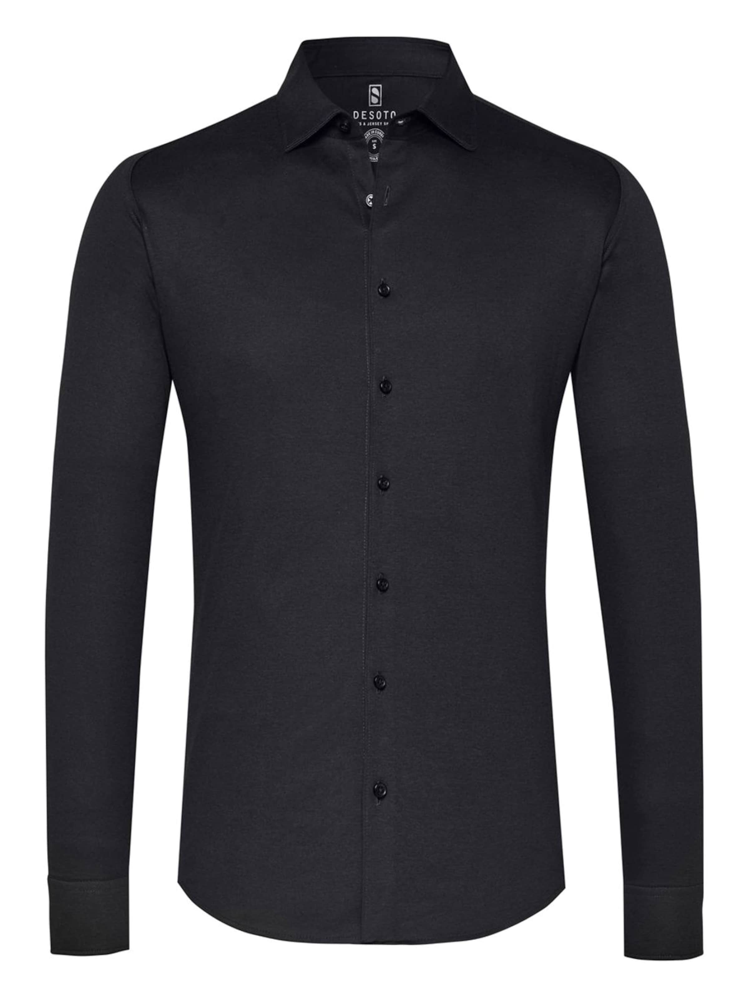 DESOTO Button Up Shirt 'Modern Kent' in Black: front