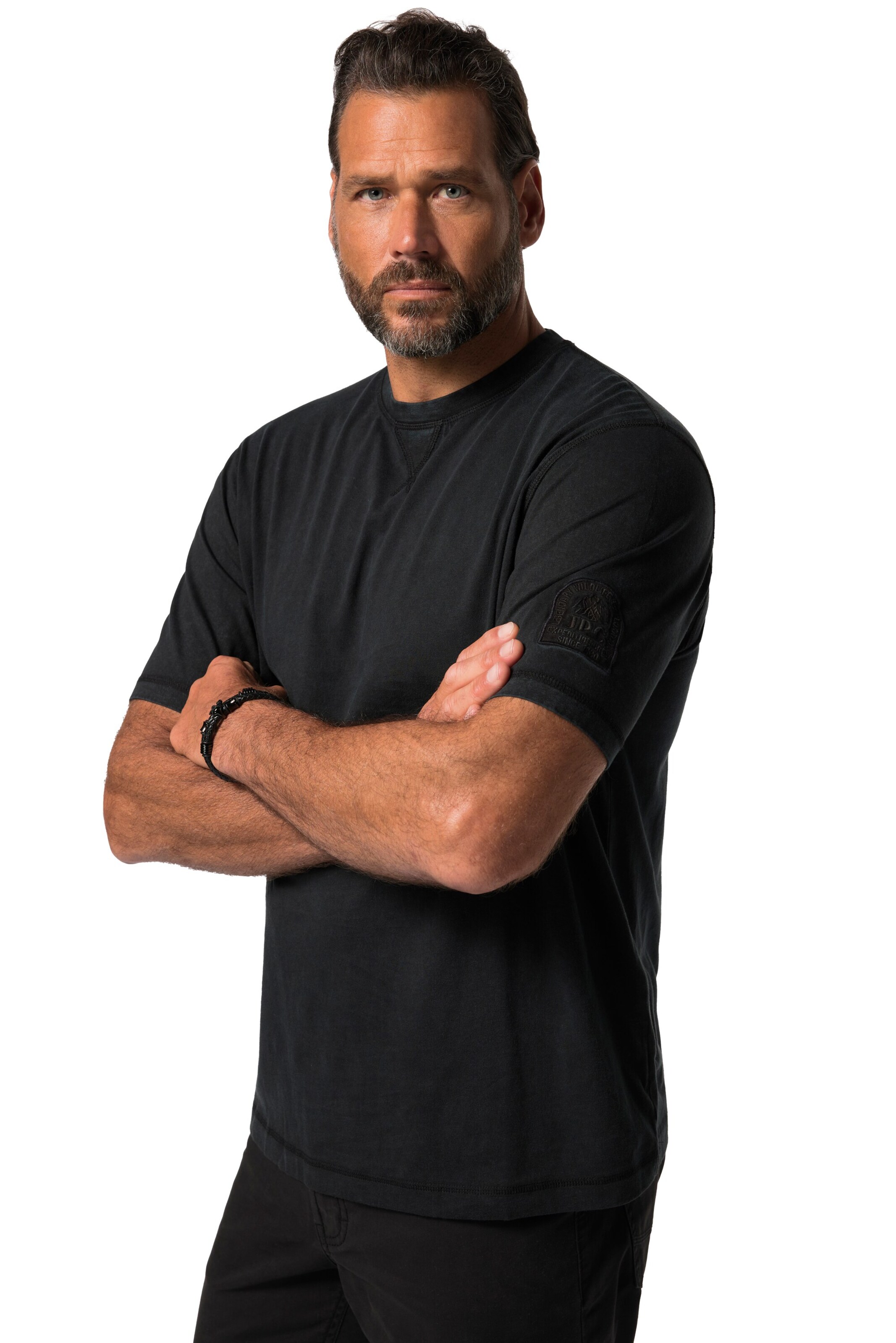 T-Shirt JP1880 en noir : devant