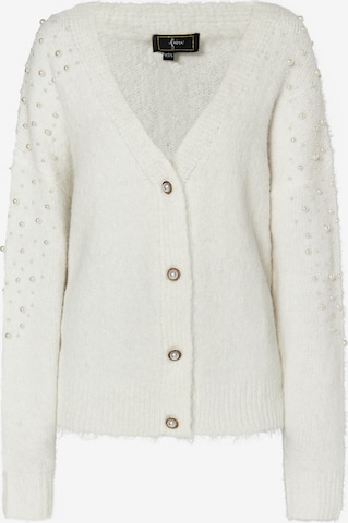 faina Knit Cardigan in White: front