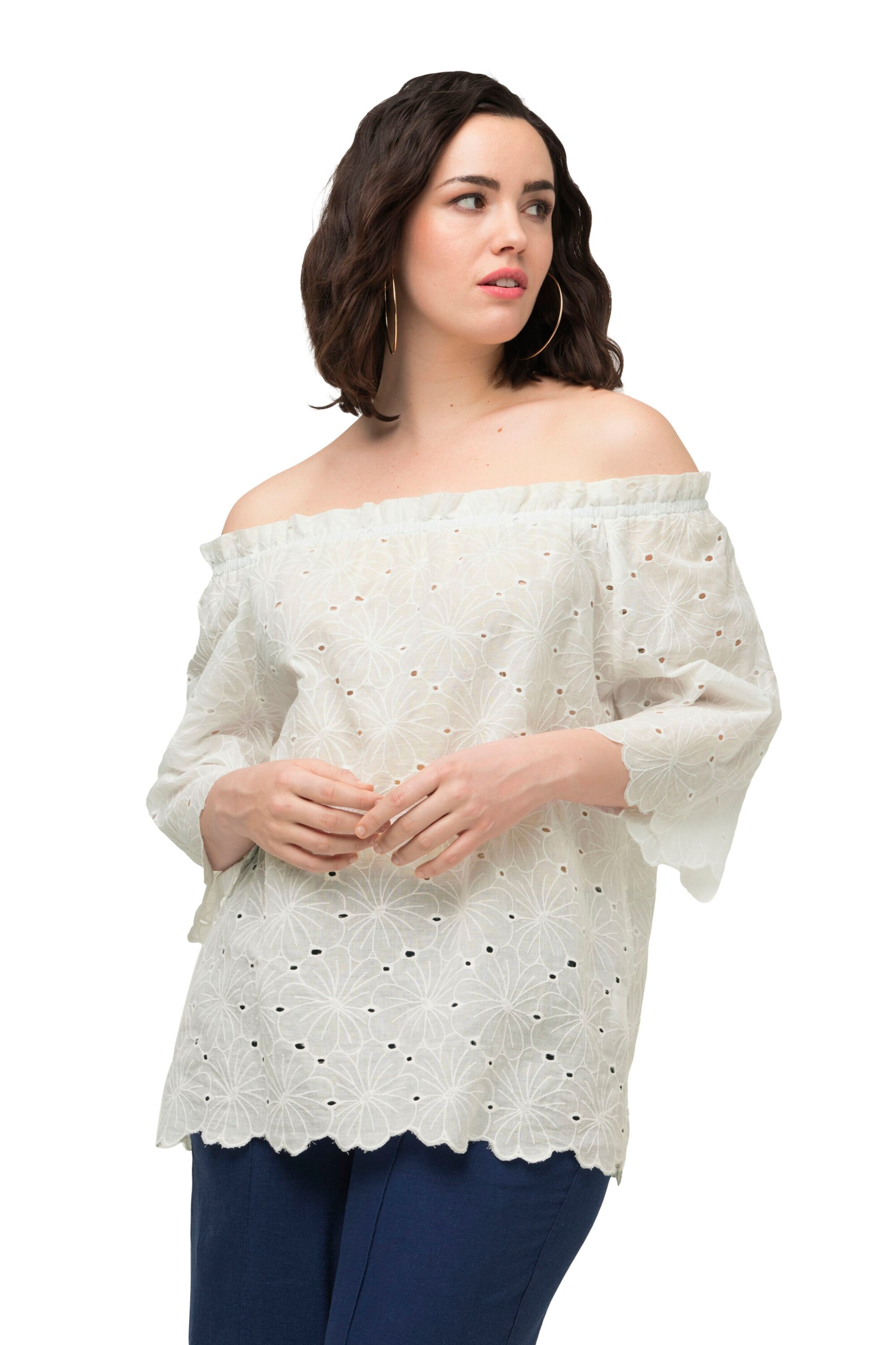 Ulla Popken Bluse in Weiß: Vorderseite