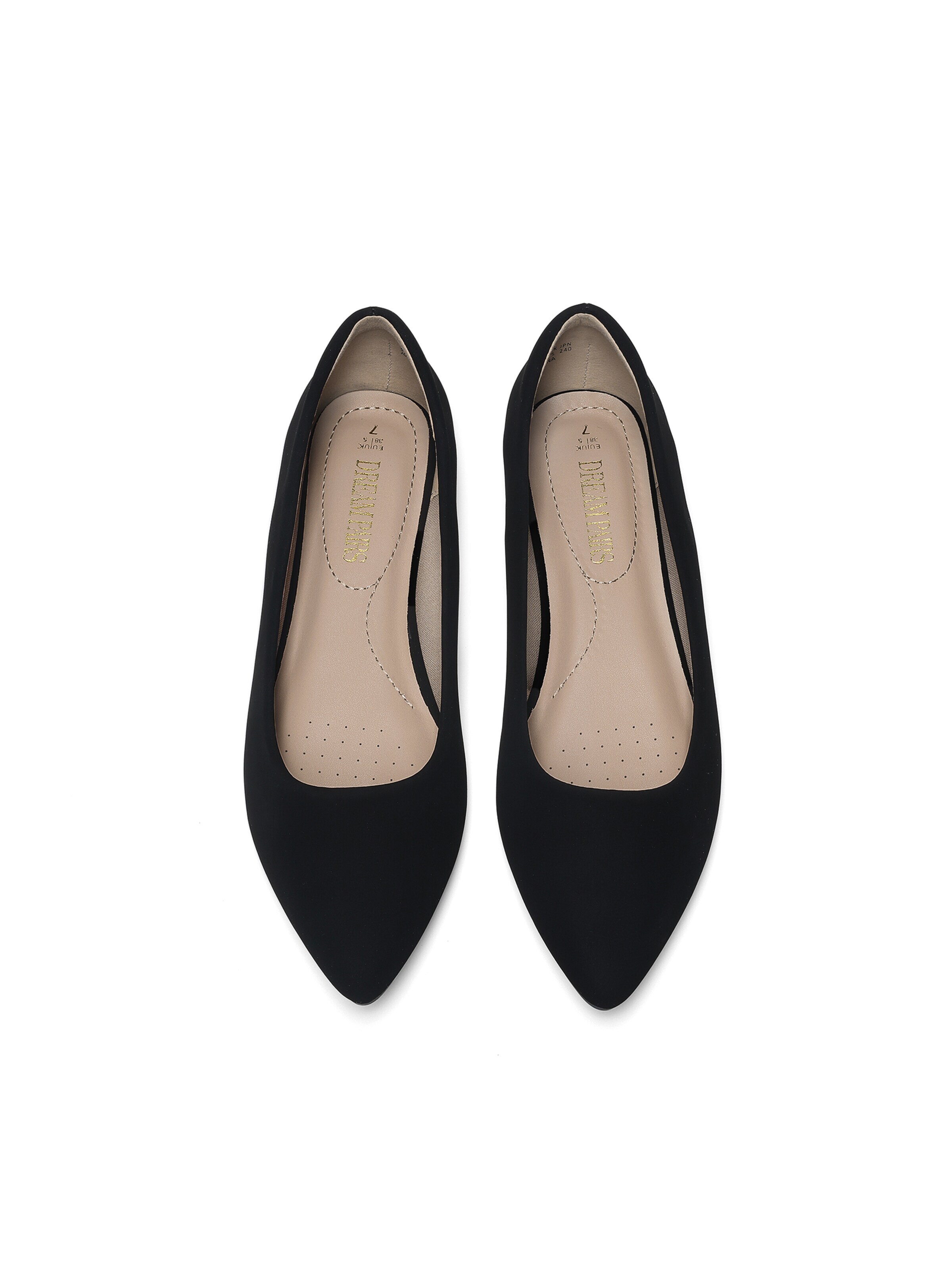 Dream Pairs Ballerina in Zwart