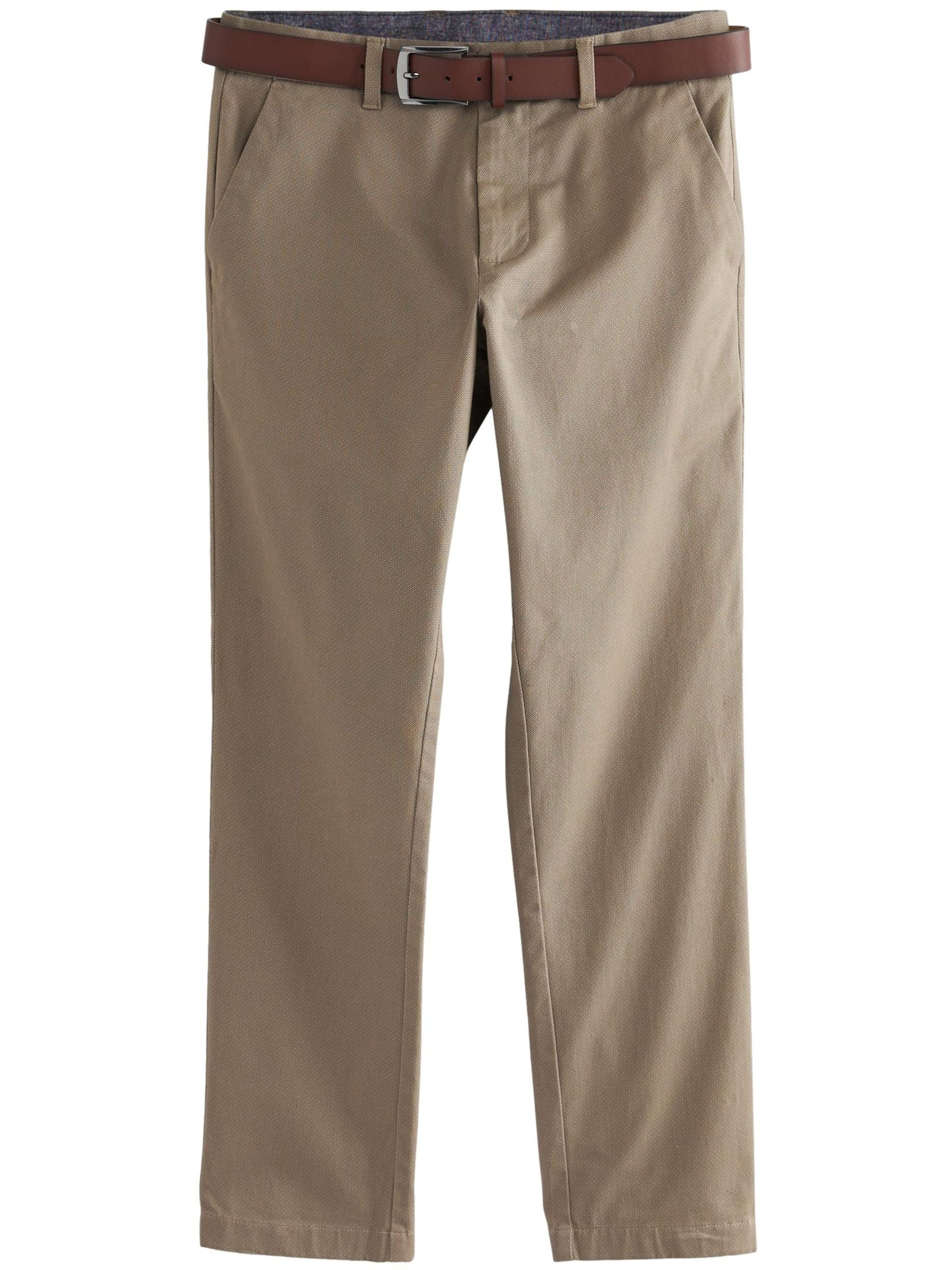 smėlio Next Prigludęs „Chino“ stiliaus kelnės: priekis