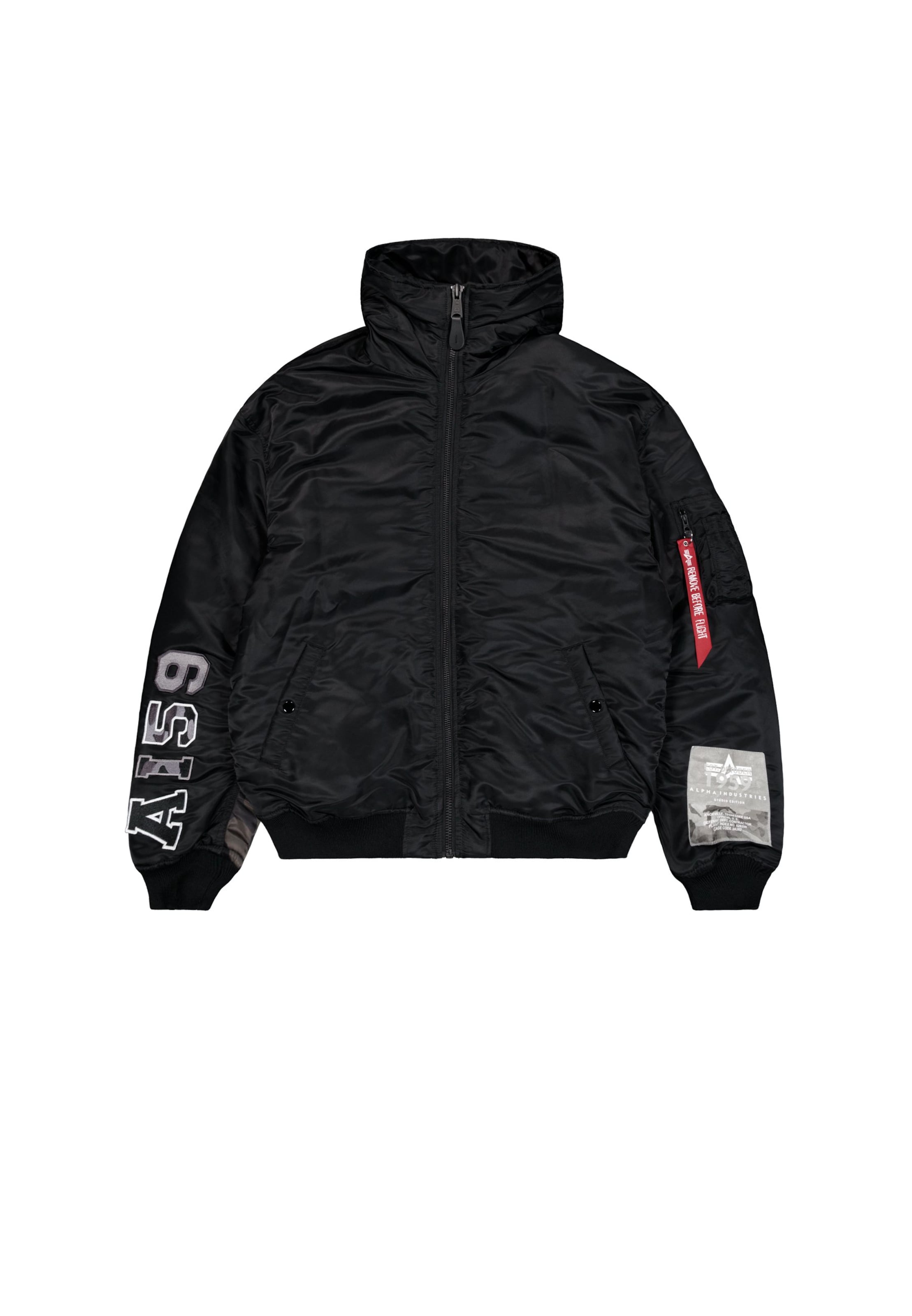 ALPHA INDUSTRIES Tussenjas in Zwart: voorkant