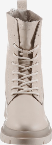 TAMARIS Lace-Up Ankle Boots in Beige