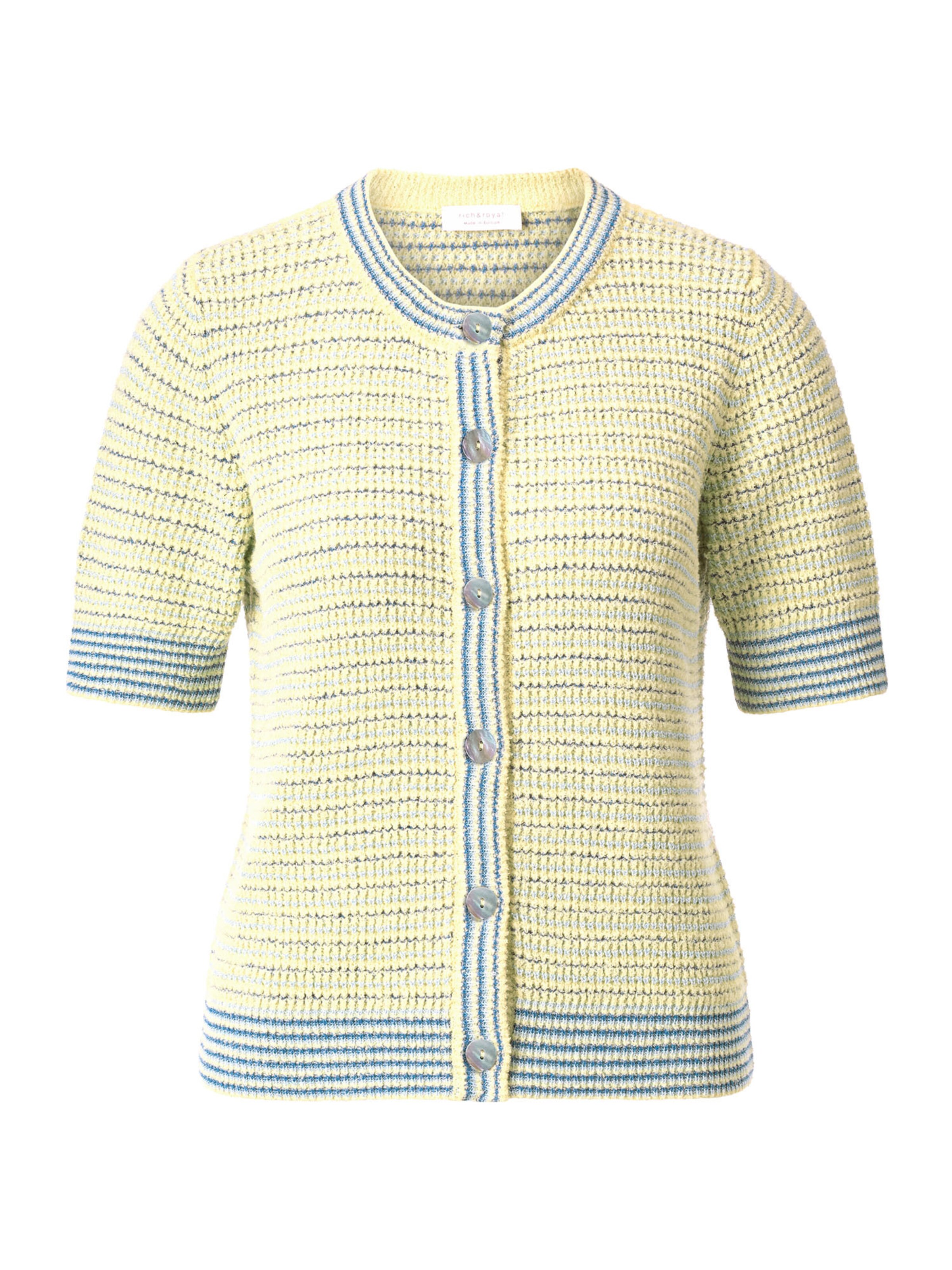 Rich & Royal Gebreid vest in Geel: voorkant