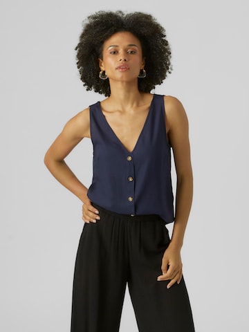 VERO MODA Blouse 'BUMPY' in Blauw: voorkant