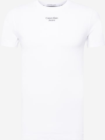 Tricou de la Calvin Klein Jeans pe alb: față