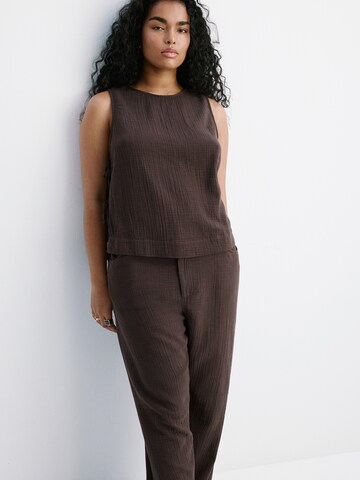 MANGO Loosefit Broek 'CALELLA' in Bruin
