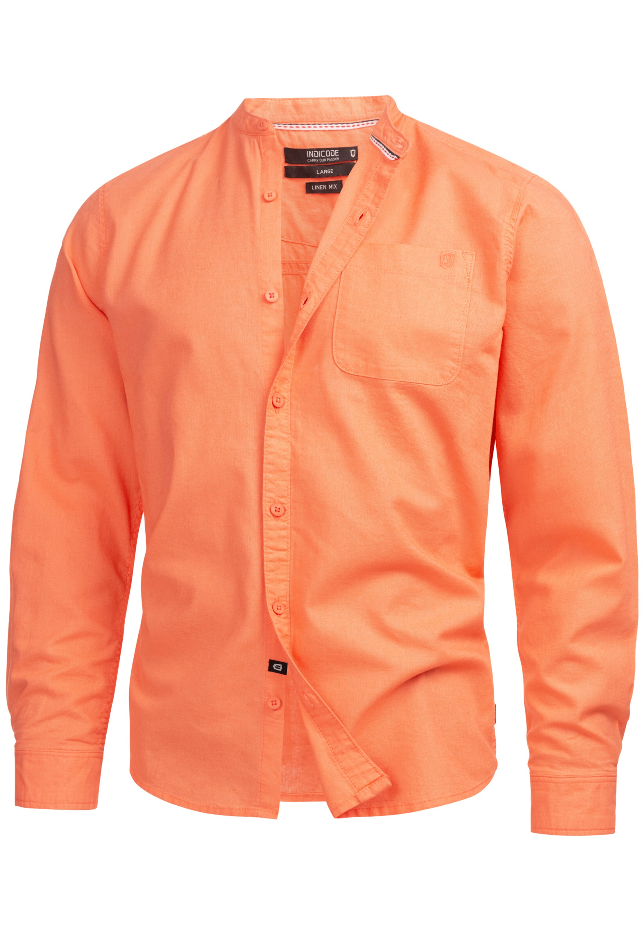 INDICODE JEANS Overhemd 'Raffi ' in Oranje: voorkant
