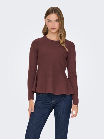 Pull-over 'ONLVILDA' ONLY en marron : devant