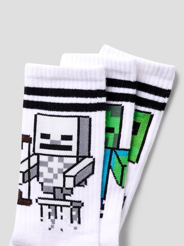 NAME IT - Calcetines 'NKMNIHAT MINECRAFT' en blanco