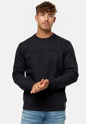 INDICODE JEANS Sweatshirt ' Avant ' in Zwart: voorkant