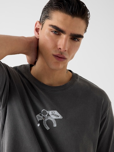 GUESS Shirt in S in Dark grey / White, Item view