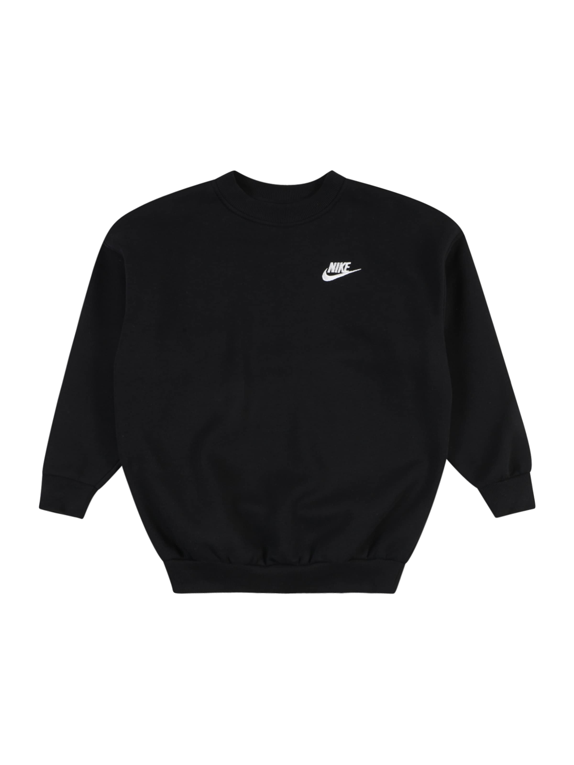 Nike SportswearSweater majica 'Club Fleece' - crna boja: prednji dio