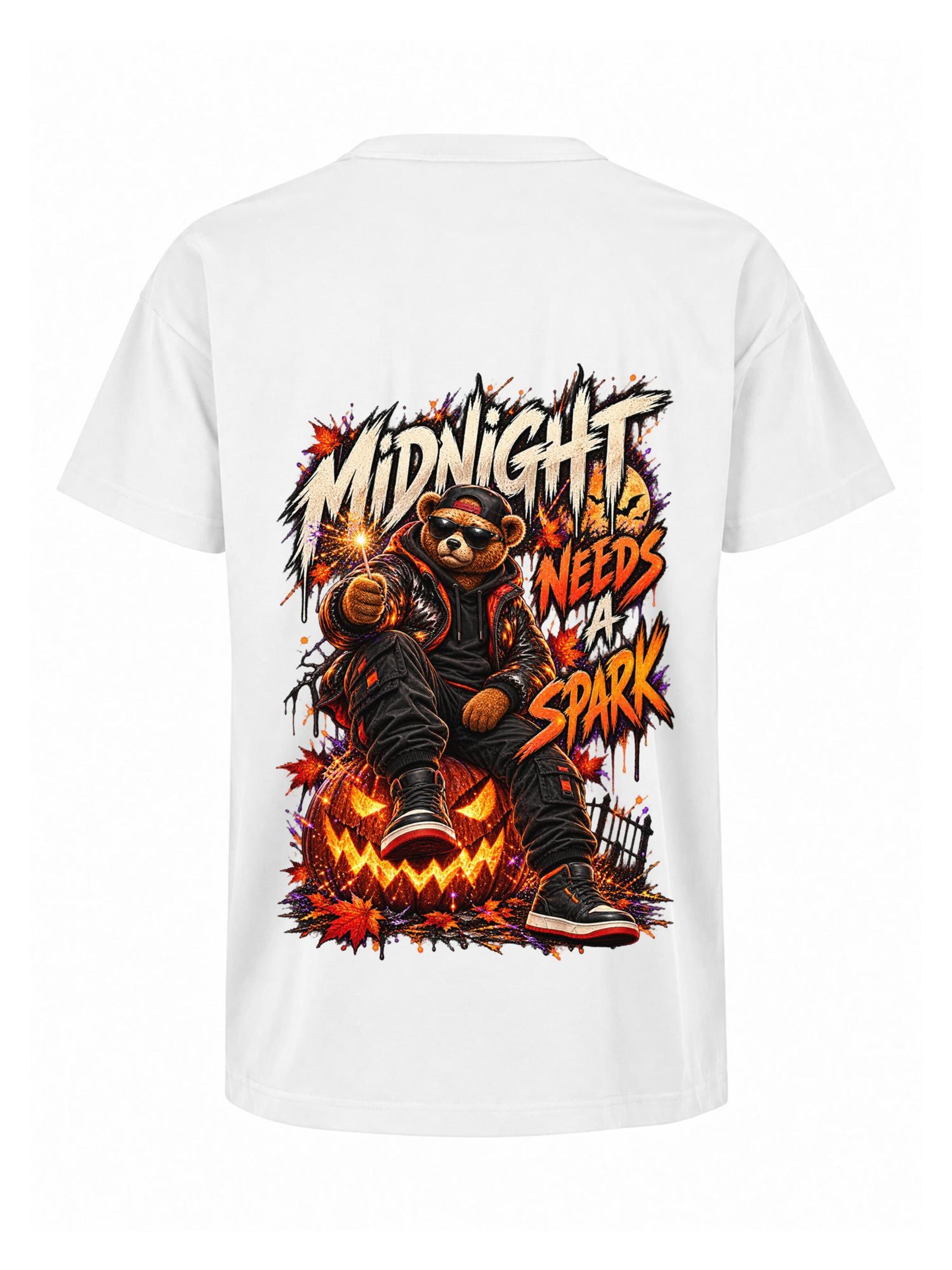 LUNØIR Studio Shirt 'BOSS Midnight Spark'‌‌‌ in Weiß: Vorderseite