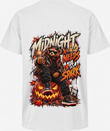 LUNØIR Studio Shirt 'BOSS Midnight Spark' in Weiß: Vorderseite