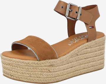 Tommy Jeans Sandalen met riem 'Essential' in Bruin: voorkant