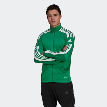 ADIDAS SPORTSWEAR Athletic Zip-Up Hoodie 'Squadra 21' in Green: front