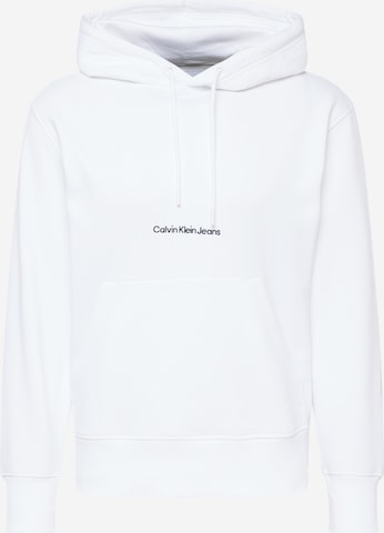 Calvin Klein Jeans Sweatshirt in Wit: voorkant