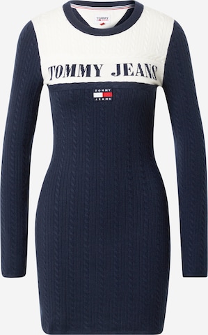 Tommy Jeans Knitted dress in Blue: front