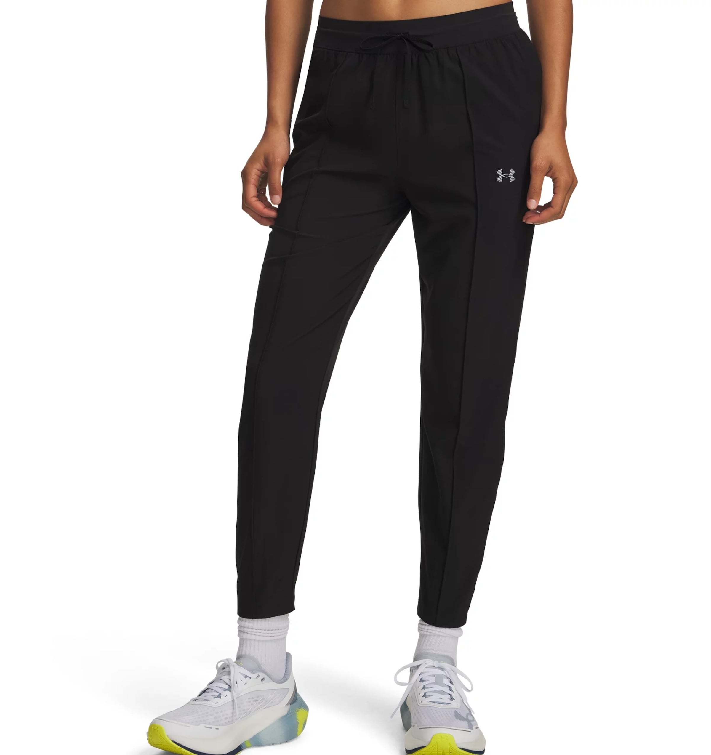 UNDER ARMOUR Slimfit Sportbroek 'Velociti' in Zwart: voorkant