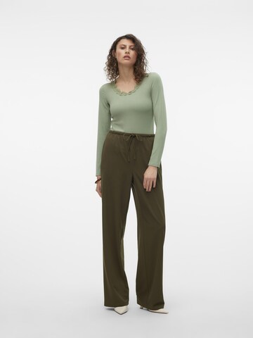 VERO MODA Wide leg Broek in Groen