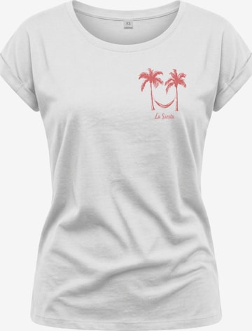 MAKAYA Shirt 'Palmen Hängematte' in White: front