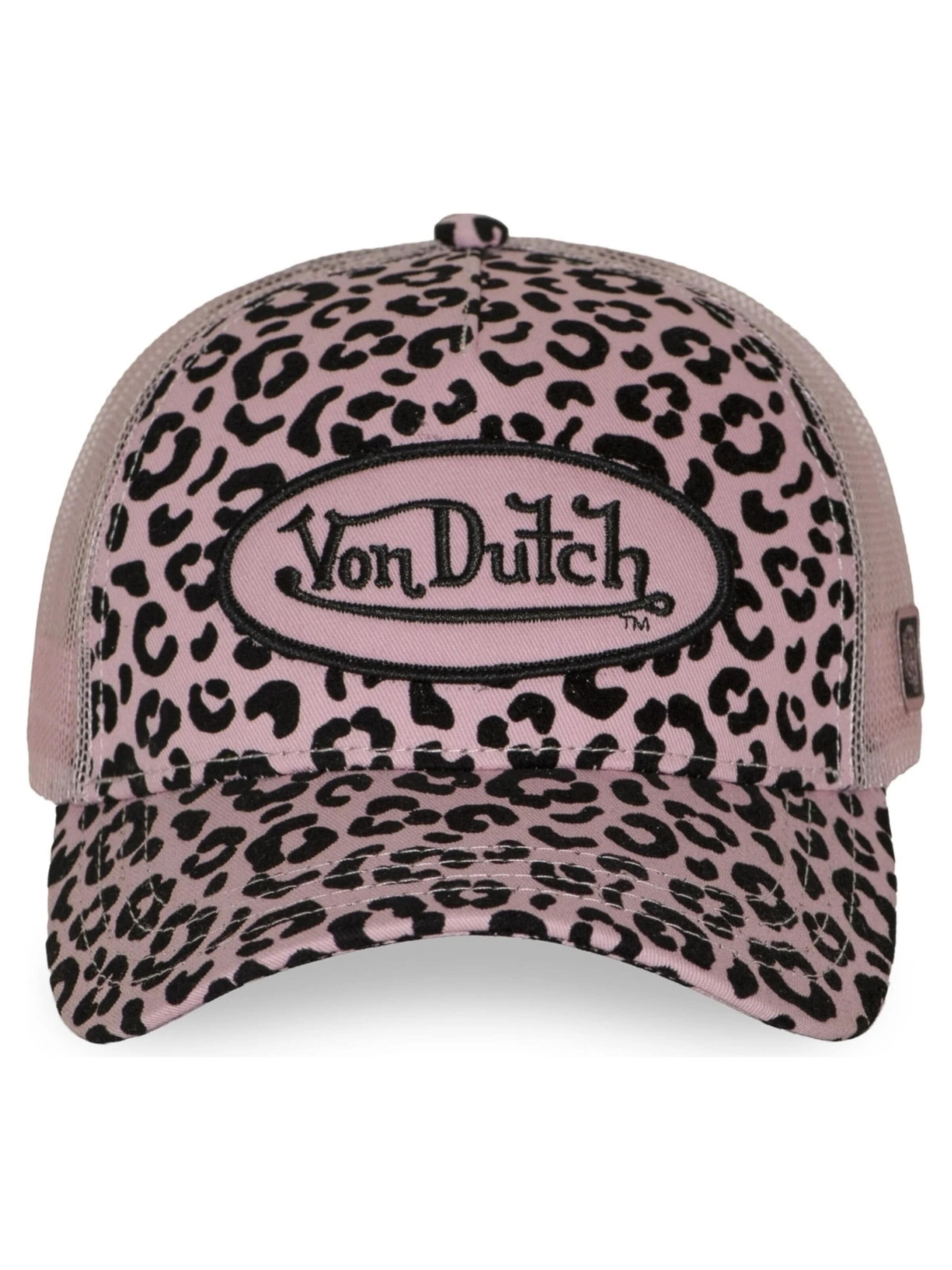 Von Dutch Kšiltovka 'Gorra von dutch rosa cheetah print trucker cap' – pink: přední strana