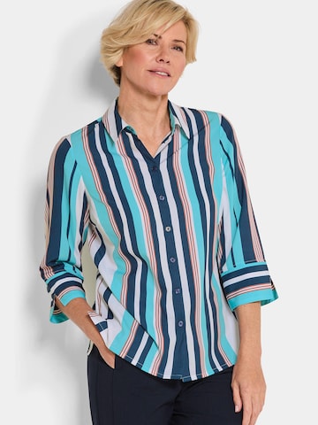 Goldner Bluse in Blau: Vorderseite