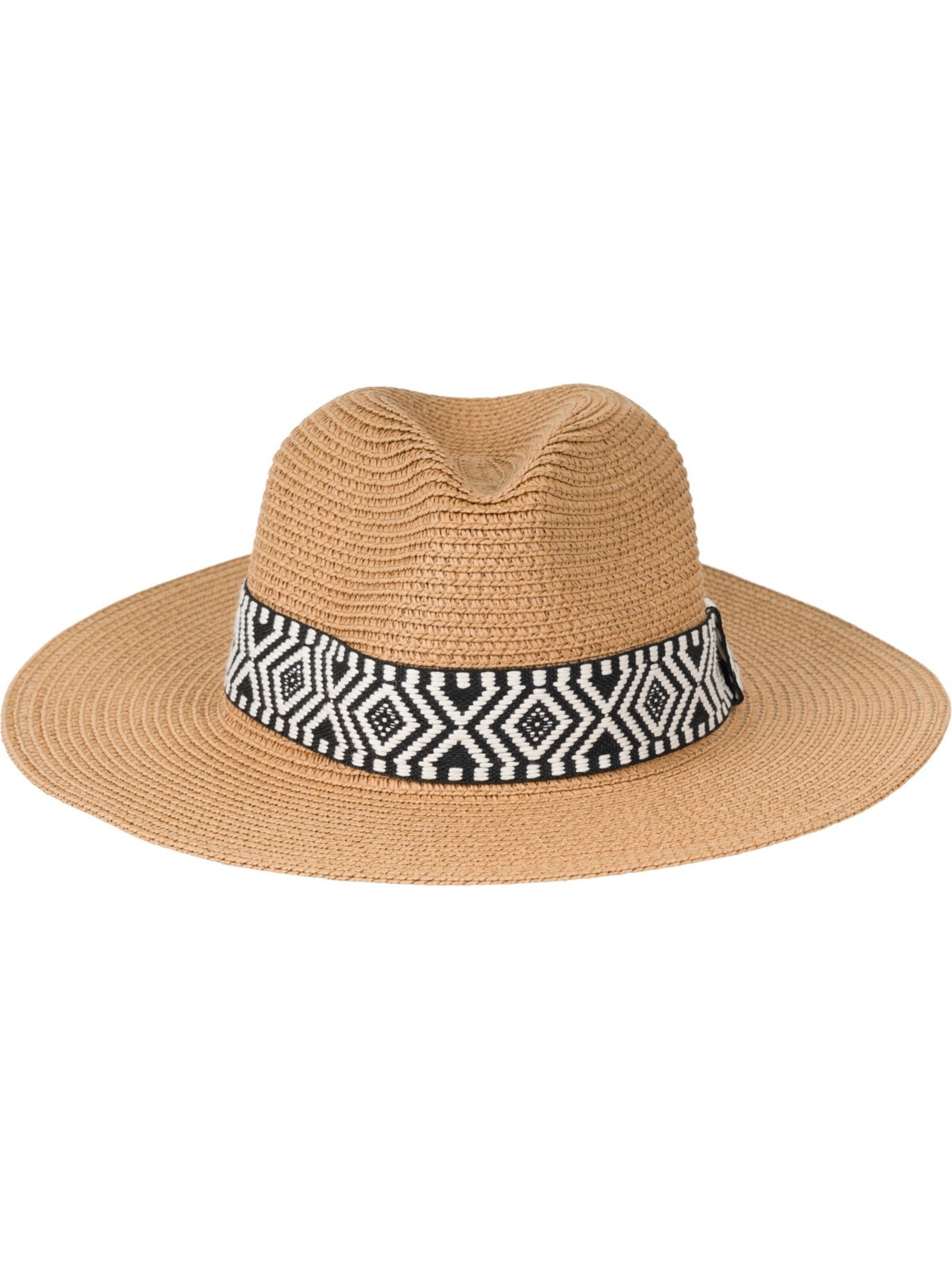 styleBREAKER Hat 'Panama Strohhut Hutband Azteken Muster' in Brown