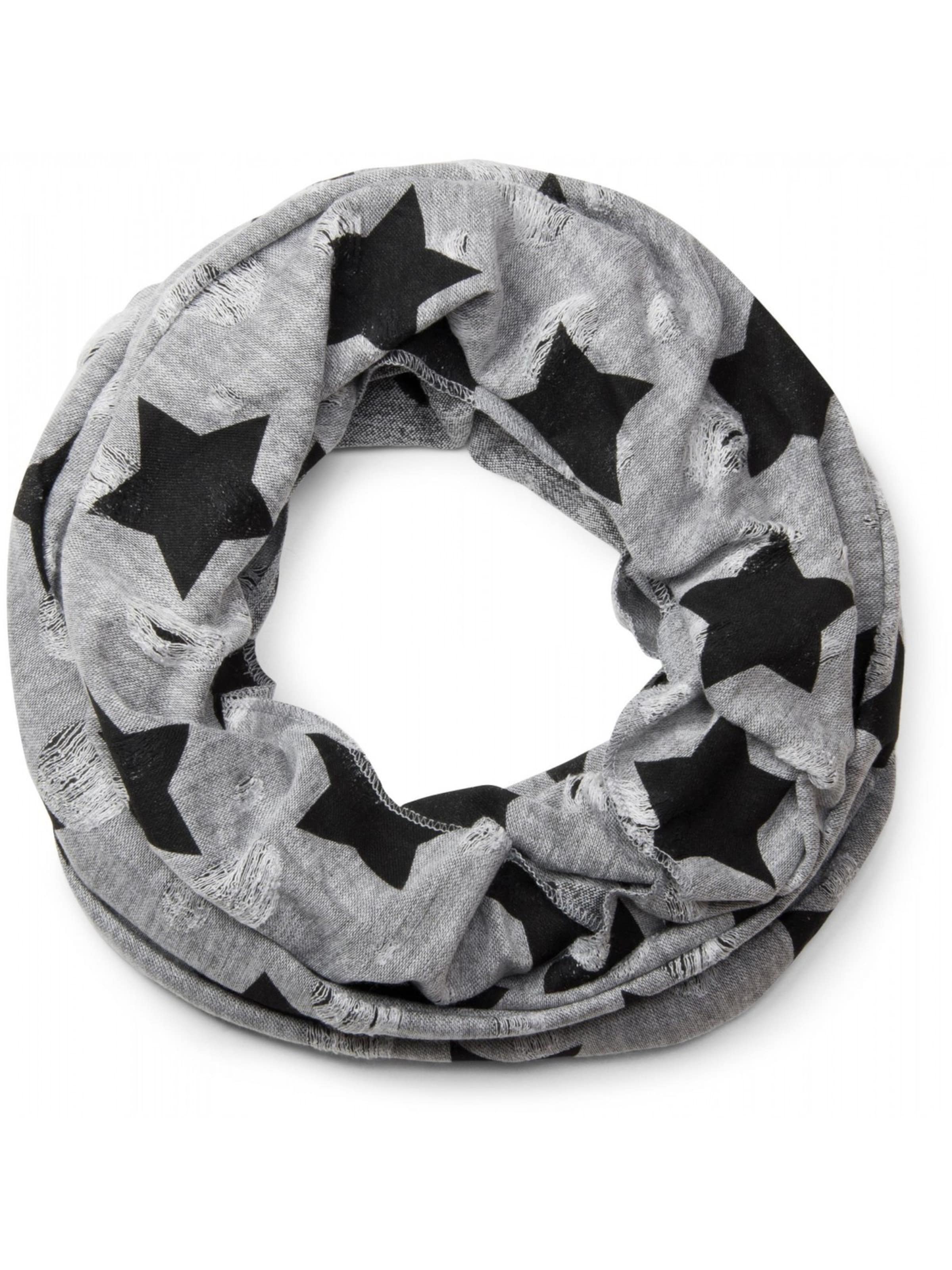 styleBREAKER Schlauchschal 'Loop Schal mit Sterne und Punkte Muster'‌‌‌‌‌‌‌‌‌ in Grau: Vorderseite