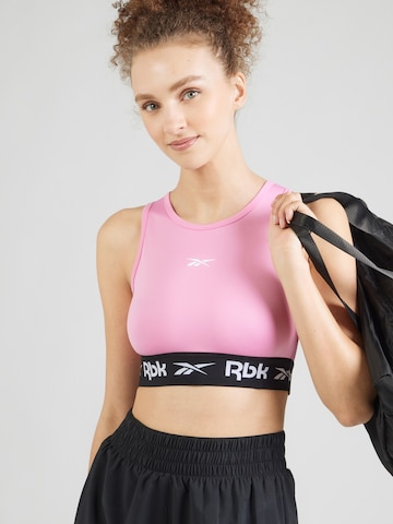 Reebok Bustier Sport-BH in Pink: Vorderseite