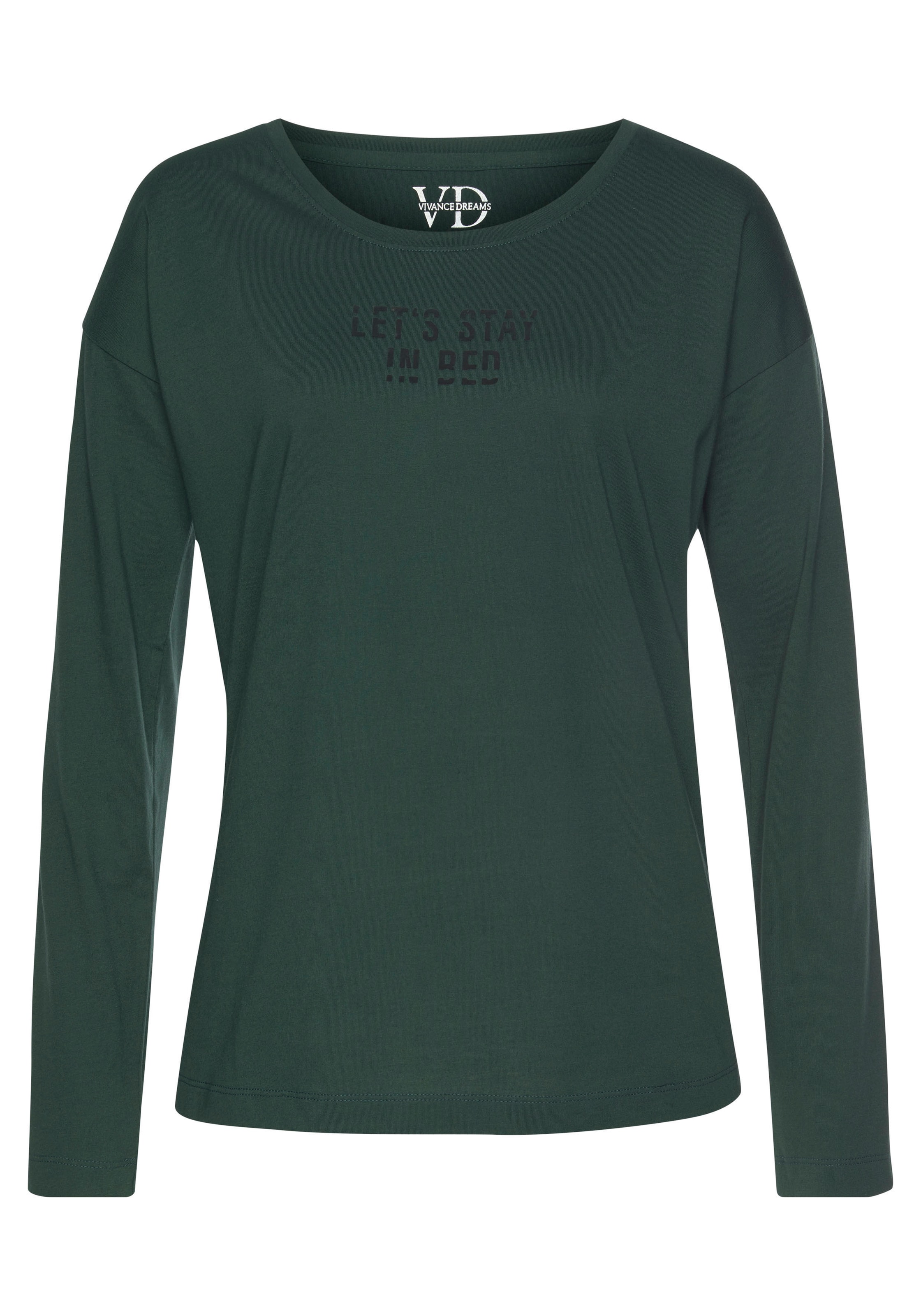 LASCANA Schlafanzug 'Vivance' in Grün: Vorderseite