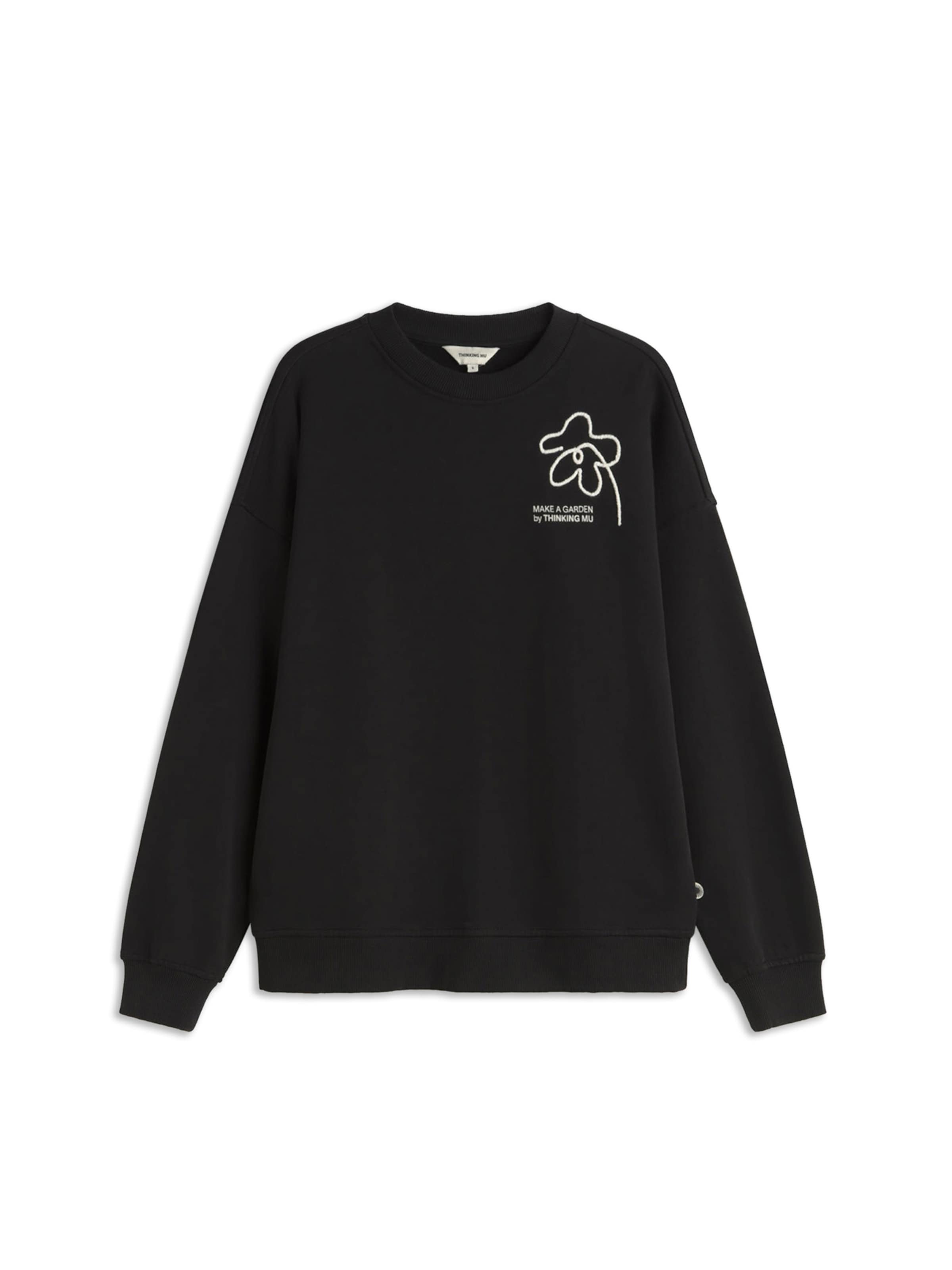 Thinking MU Collegepaita 'Flower Rope' värissä musta: etupuoli