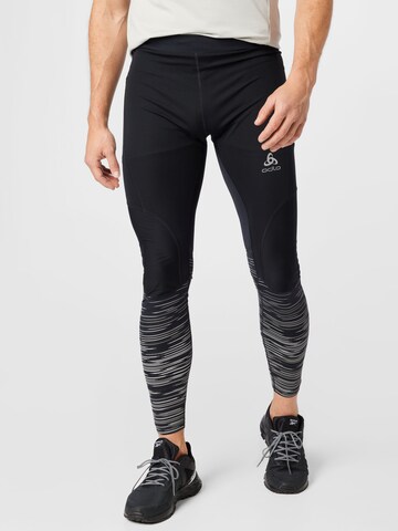 ODLO Skinny Workout Pants 'Zeroweight' in Black: front