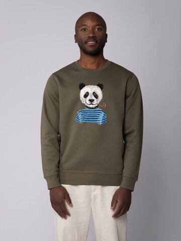 Sweat-shirt ' Panda ' Watapparel en vert : devant