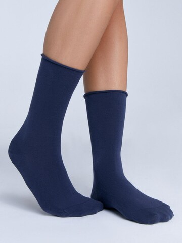 Albero Natur Socks 'Bio-Baumwoll-Socken mit Rollrand Unisex – 2er Pack' in Blue