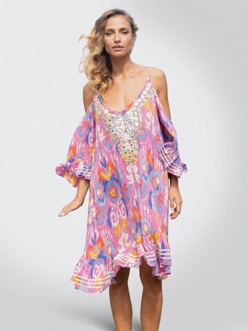 Abito 'Robe Courte Birds' di Miss June in rosa: frontale